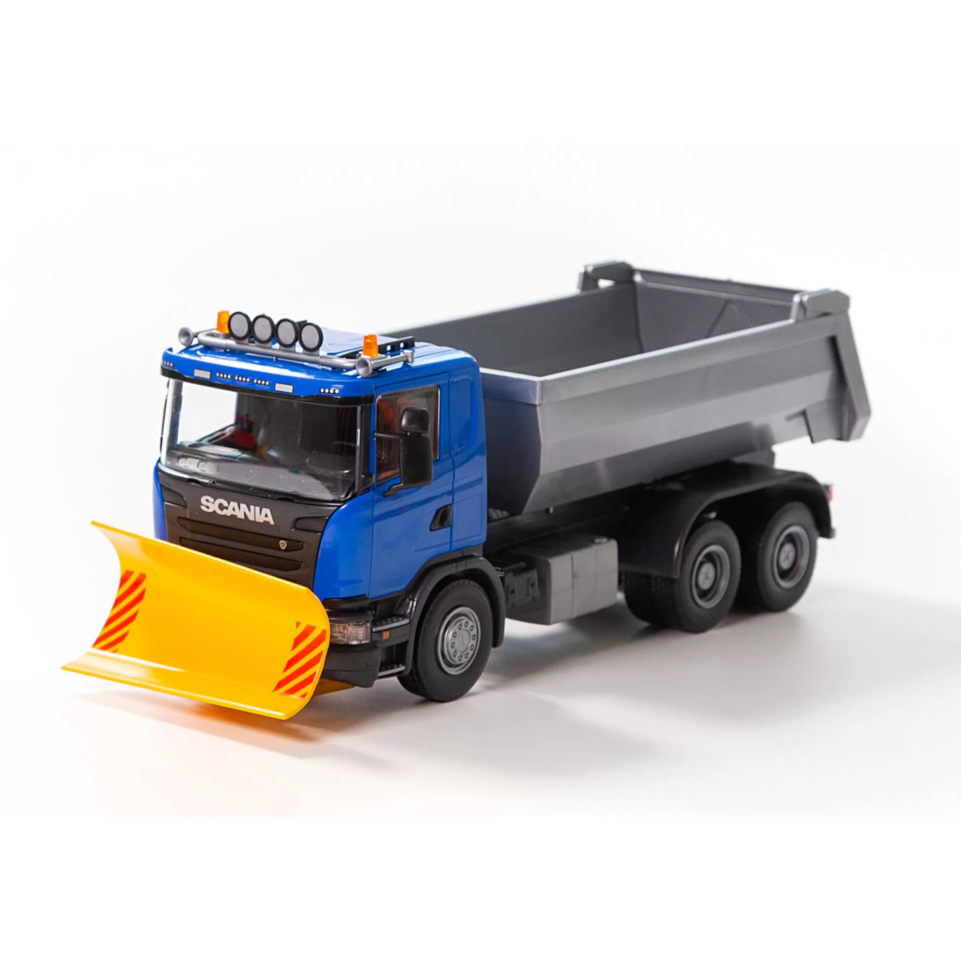 EMEK Toy Cars< Toy Car Tipper With Plow Scania Blue 1:25