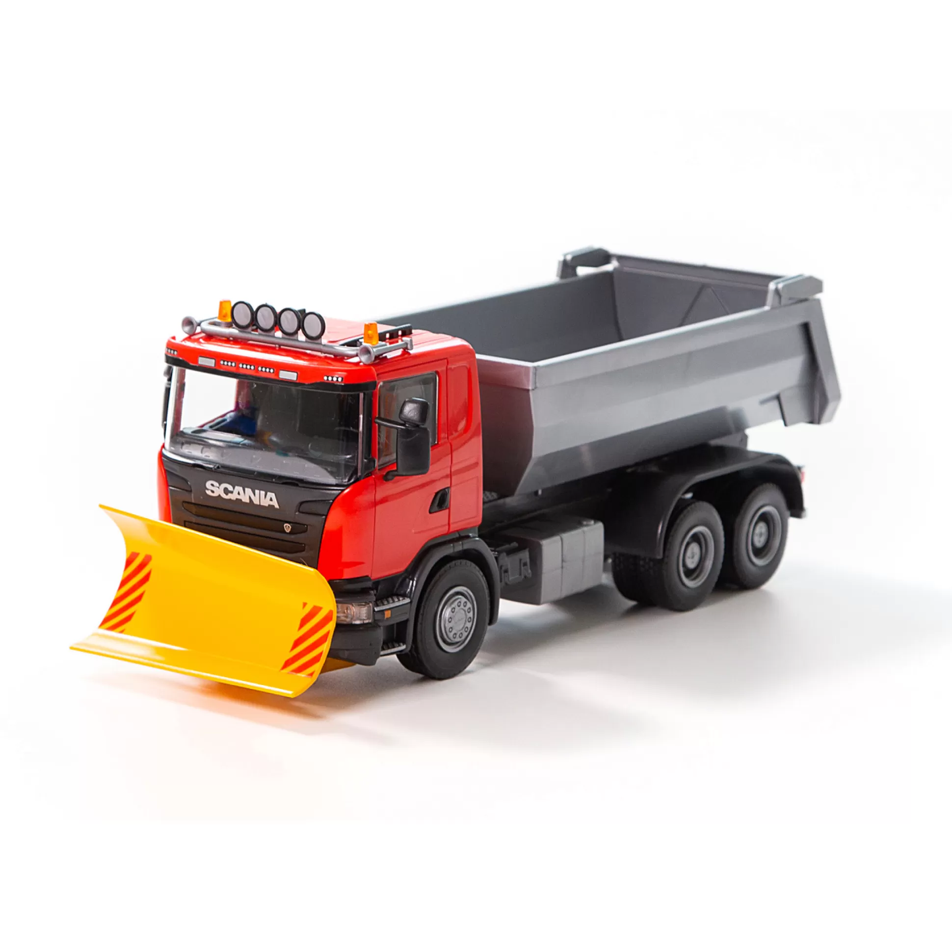 EMEK Toy Cars< Toy Car Tipper With Plow Scania Red 1:25