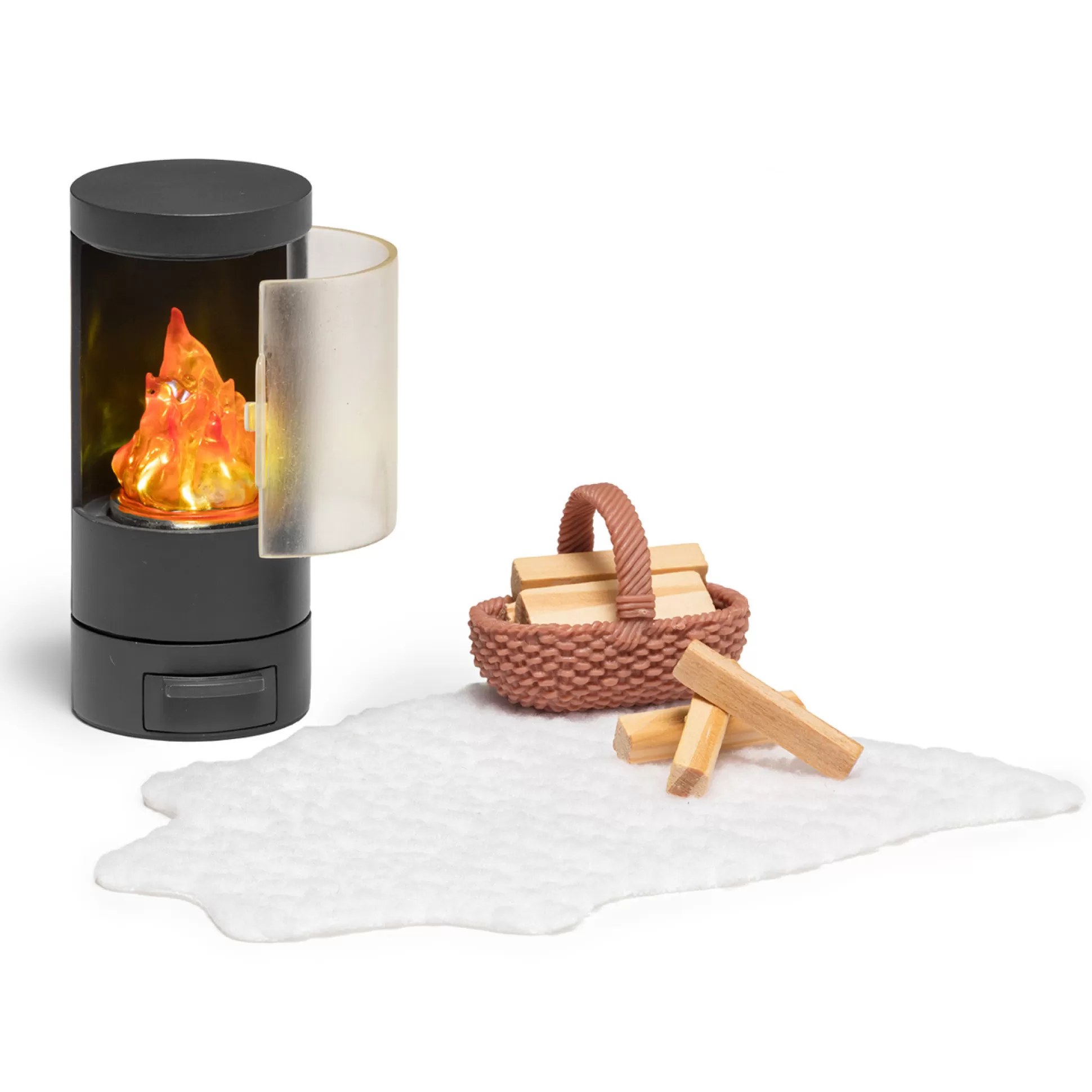 LUNDBY Doll Houses & Doll House Accessories< Doll House Furniture Log Burner Set With Lighting