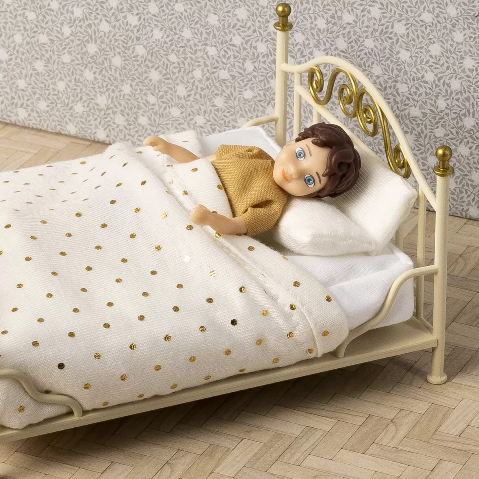 LUNDBY Doll Houses & Doll House Accessories< Dollhouse Furniture Bedroom Set Brass