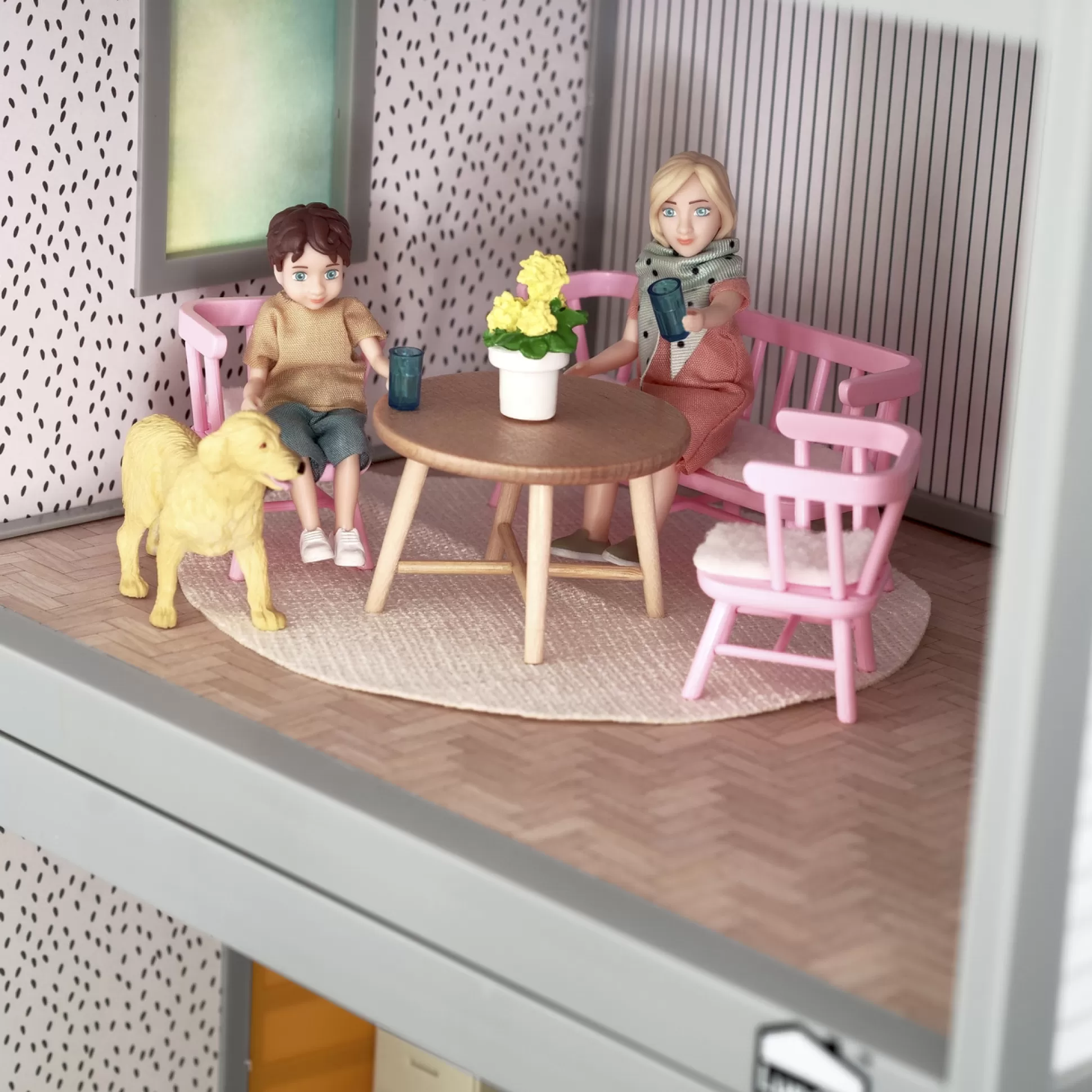 LUNDBY Doll Houses & Doll House Accessories< Dollhouse Furniture Dining Table Light Pink