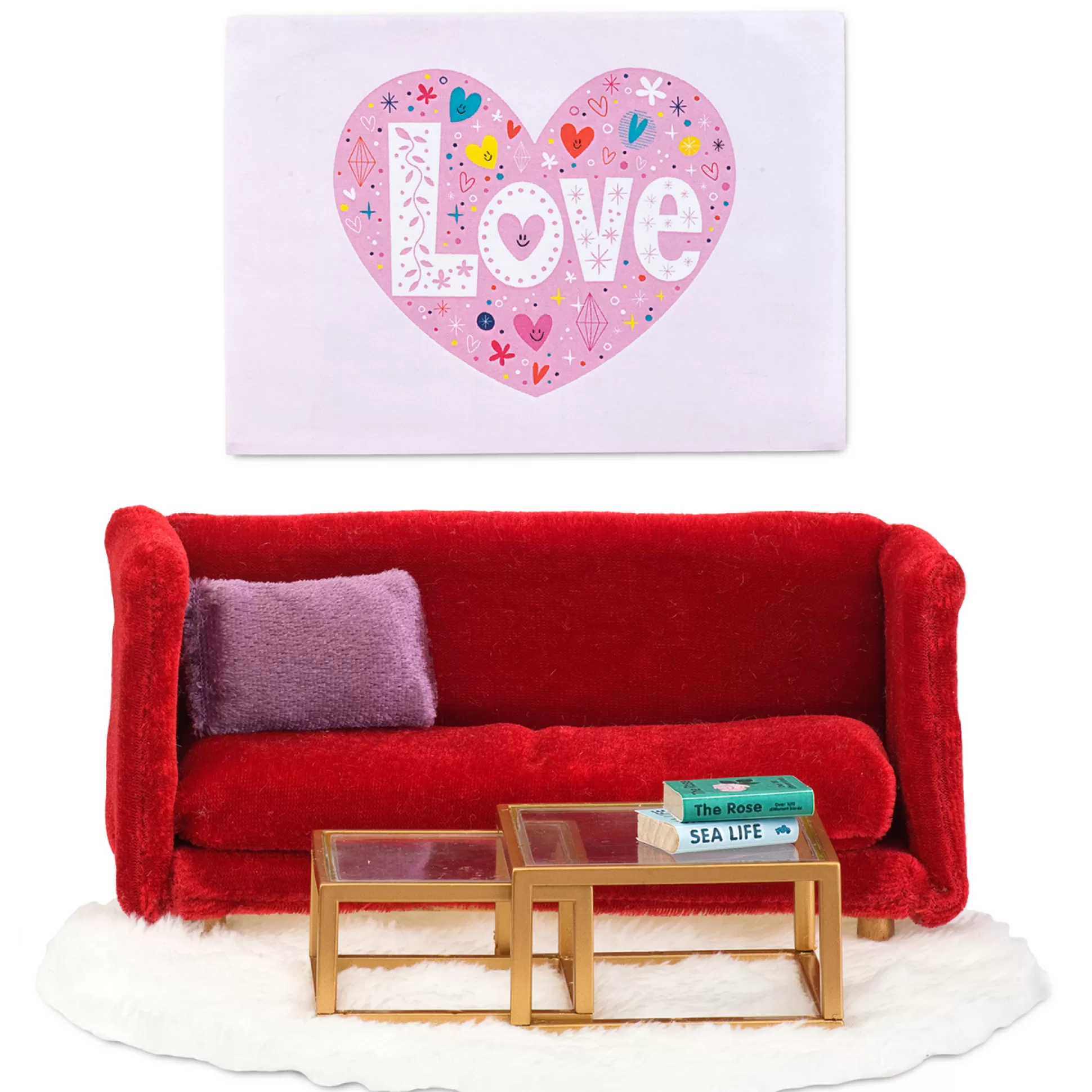 LUNDBY Doll Houses & Doll House Accessories< Dollhouse Furniture Living Room Set Red