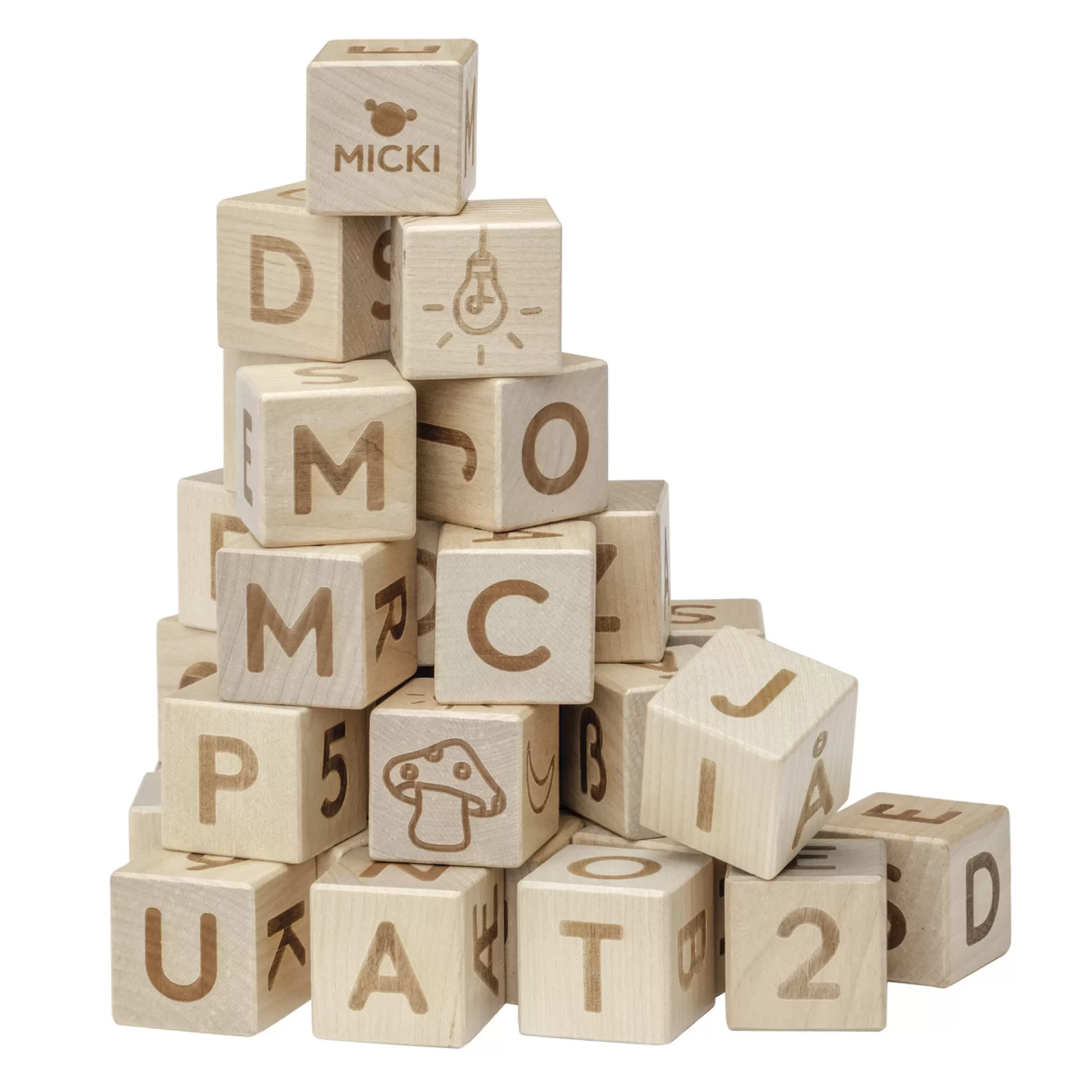 * Wooden Toys<Micki Alphabet Blocks 36 Pcs Premium