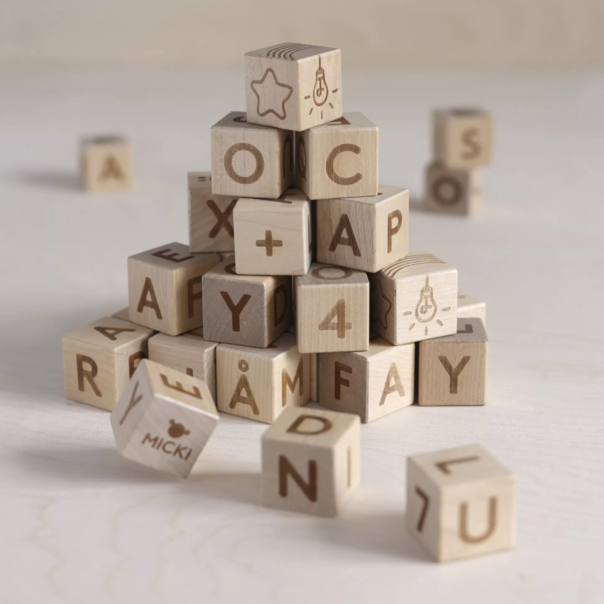 * Wooden Toys<Micki Alphabet Blocks 36 Pcs Premium